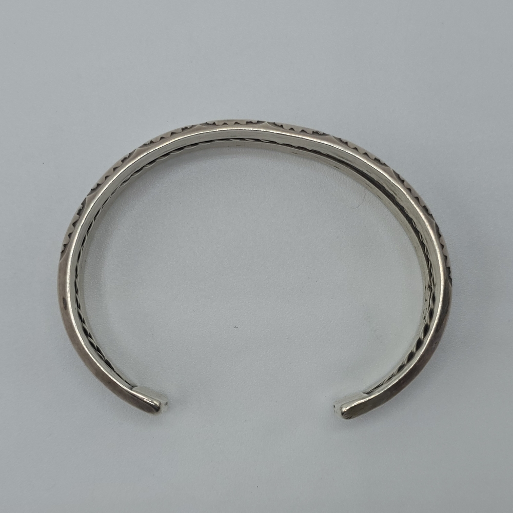 VTG Solid Sterling Silver Southwestern Stamped Cuff Bracelet Twisted Cable, 27g - Picture 6 of 13